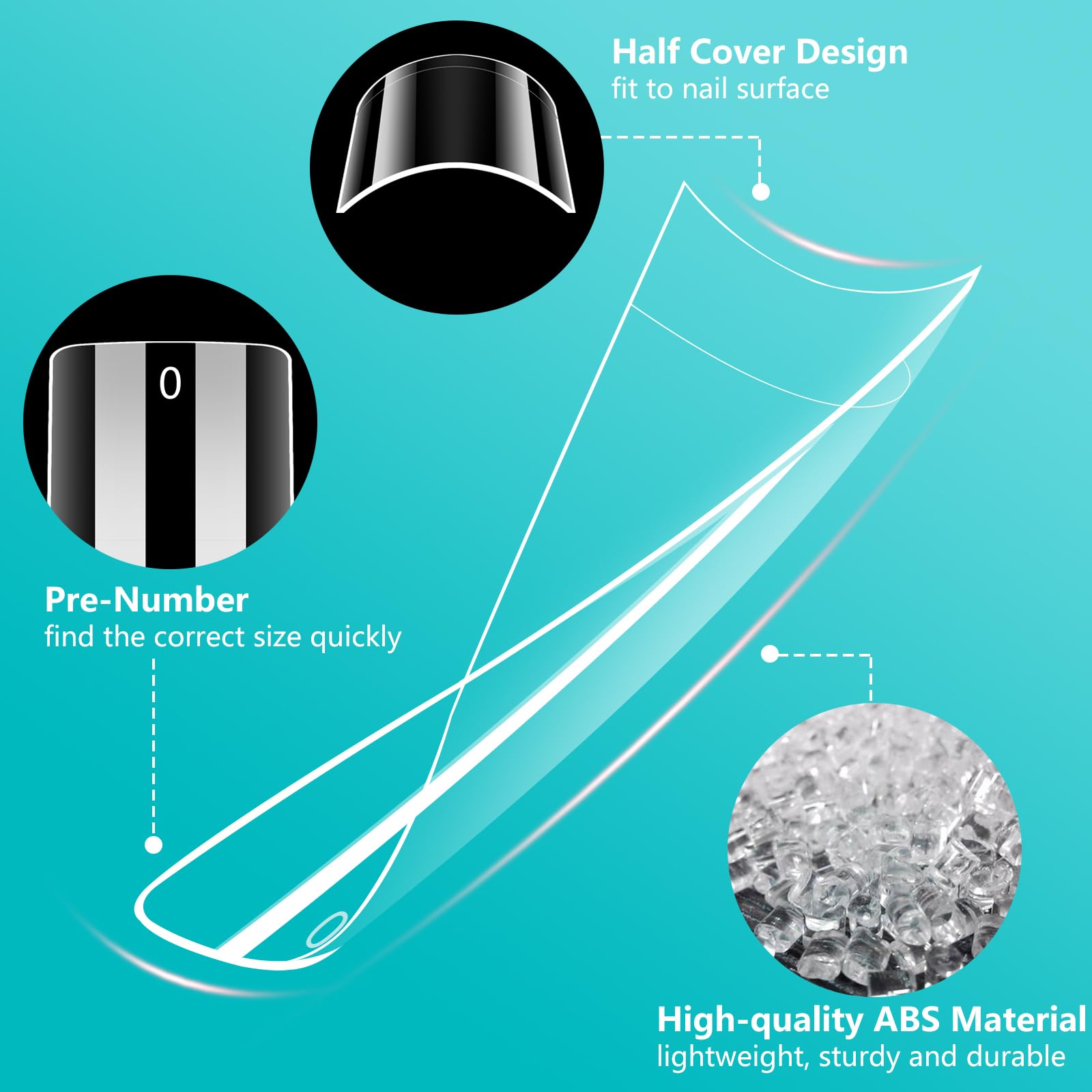 LIONVISON ensemble de 12 tailles pour ongles carrés XXL, ajustement rapide.