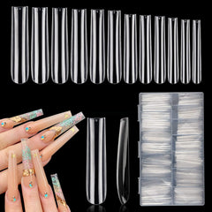 LionVision embouts d'ongles carre extralong taille 0, tenue durable et application facile.