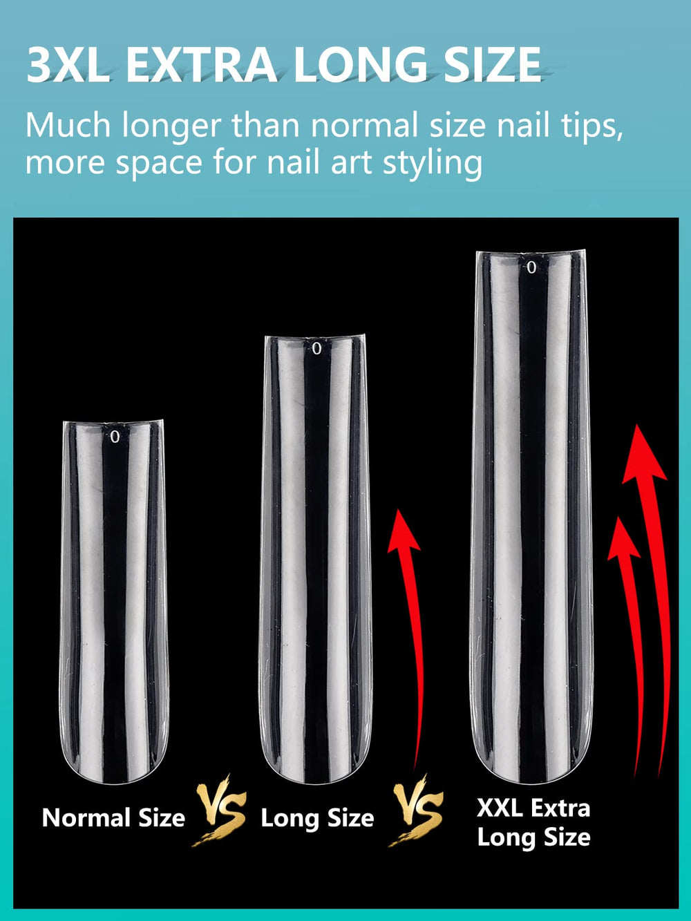 LionVision embouts d'ongles carre extralong taille 3, application rapide et pratique.