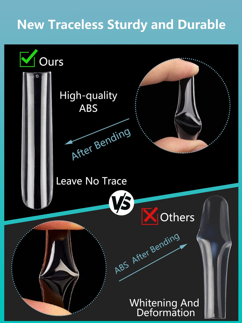 LionVision embouts d'ongles carre extralong taille 4, possibilités de formes variées.