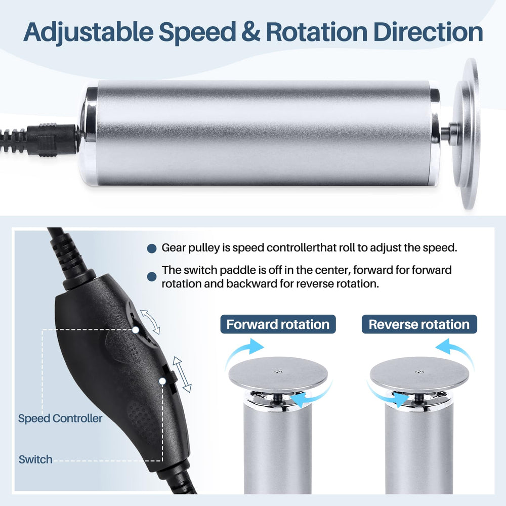 LIONVISION Moteur précis 0-600rpm pour traiter les zones rugueuses des pieds.