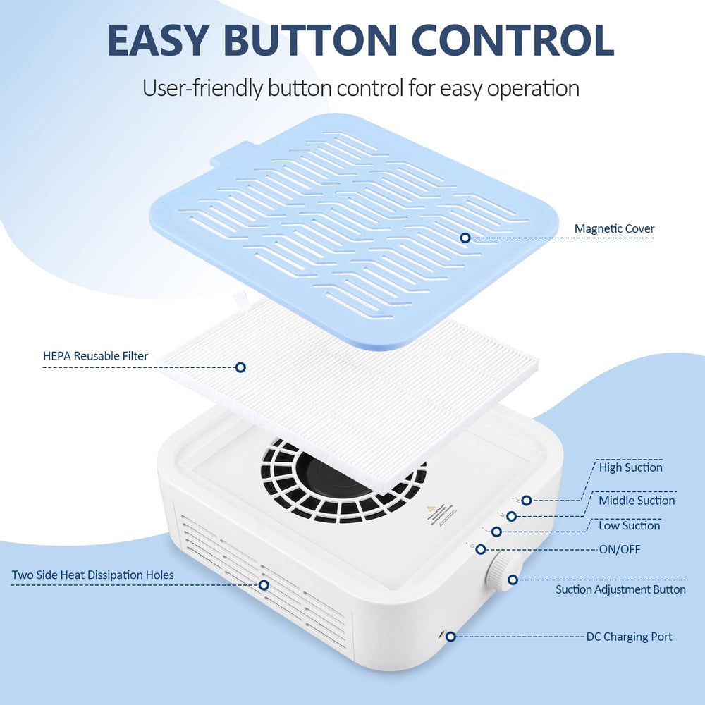 LIONVISON Nail Dust Collector compacte: prend peu de place sur la table