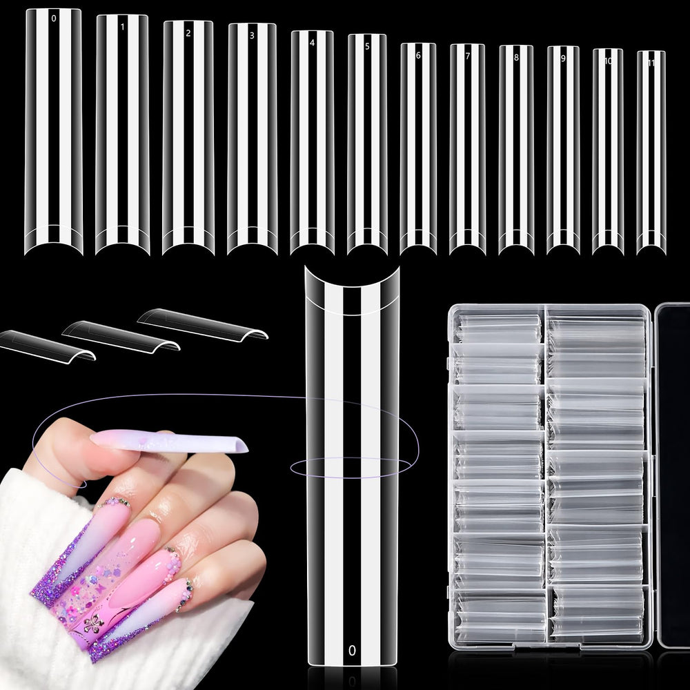 LIONVISION - Ongles acryliques sans courbe 3XL, pose rapide et naturelle.