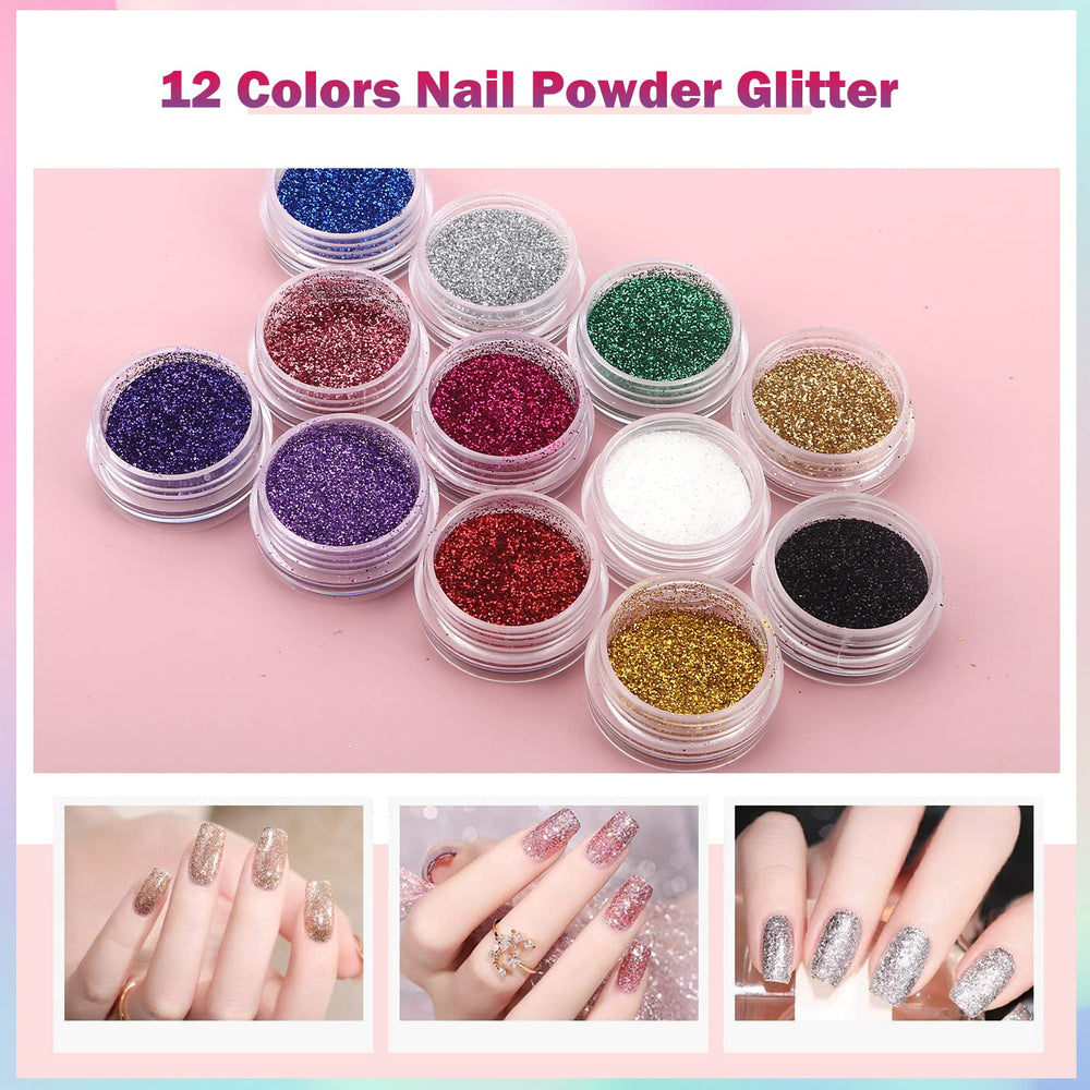 Poudre acrylique LIONVISION 12 couleurs prête à créer des designs