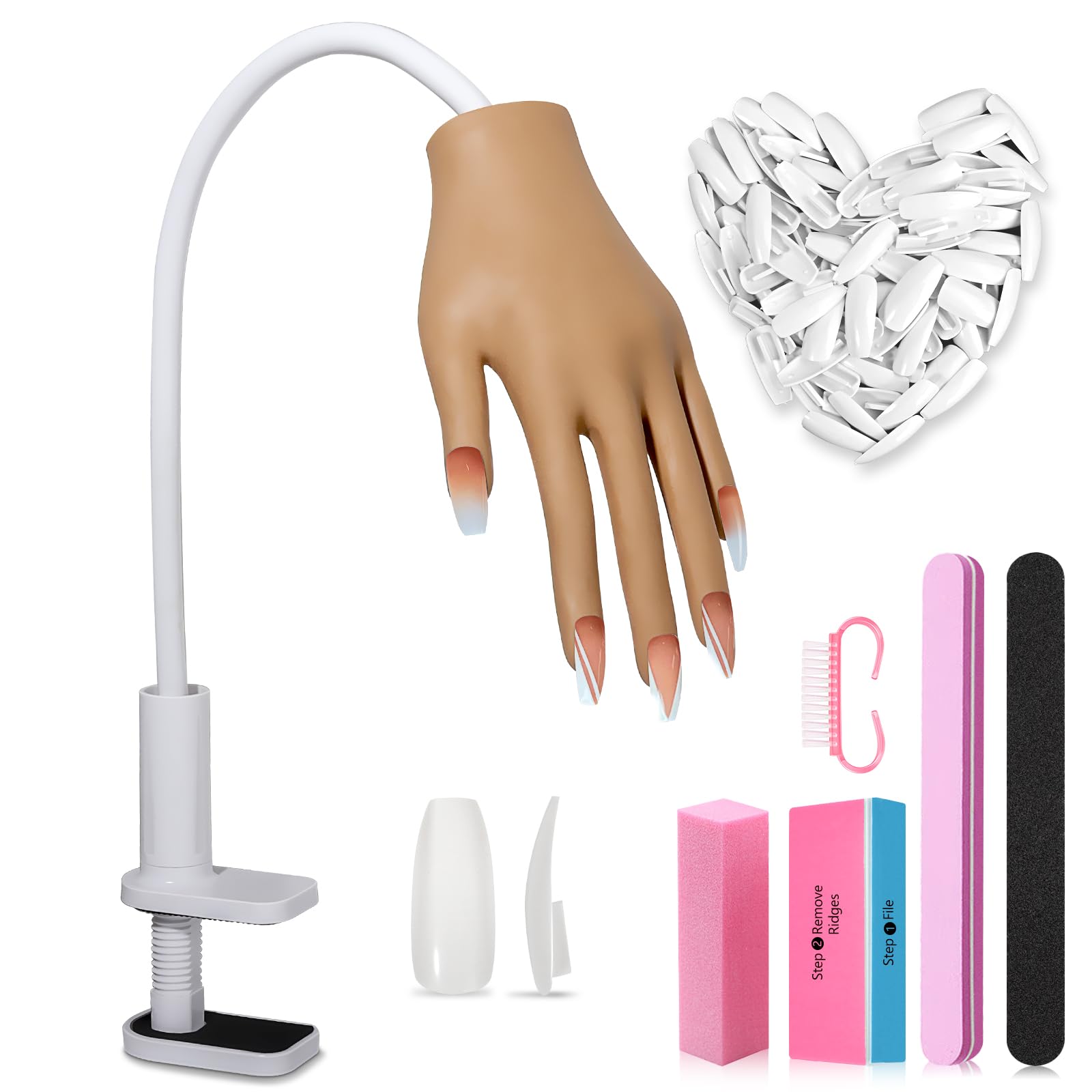 Main de pratique LIONVISION en silicone pour s’exercer à l’application d’ongles.