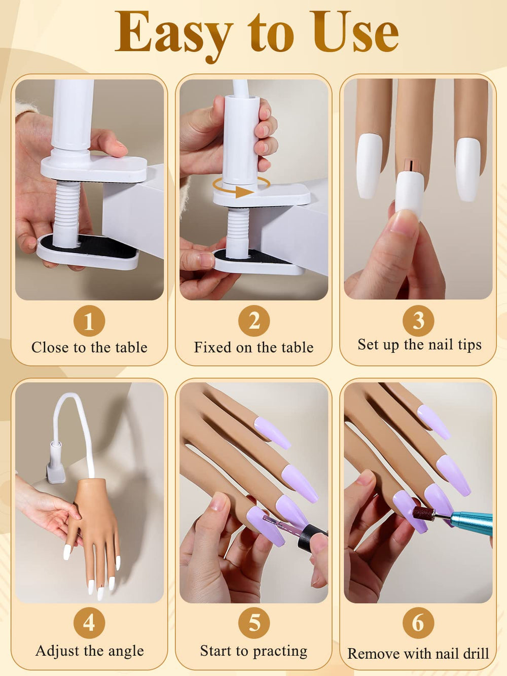 Fixation rapide sur table pour une pratique stable et pratique.