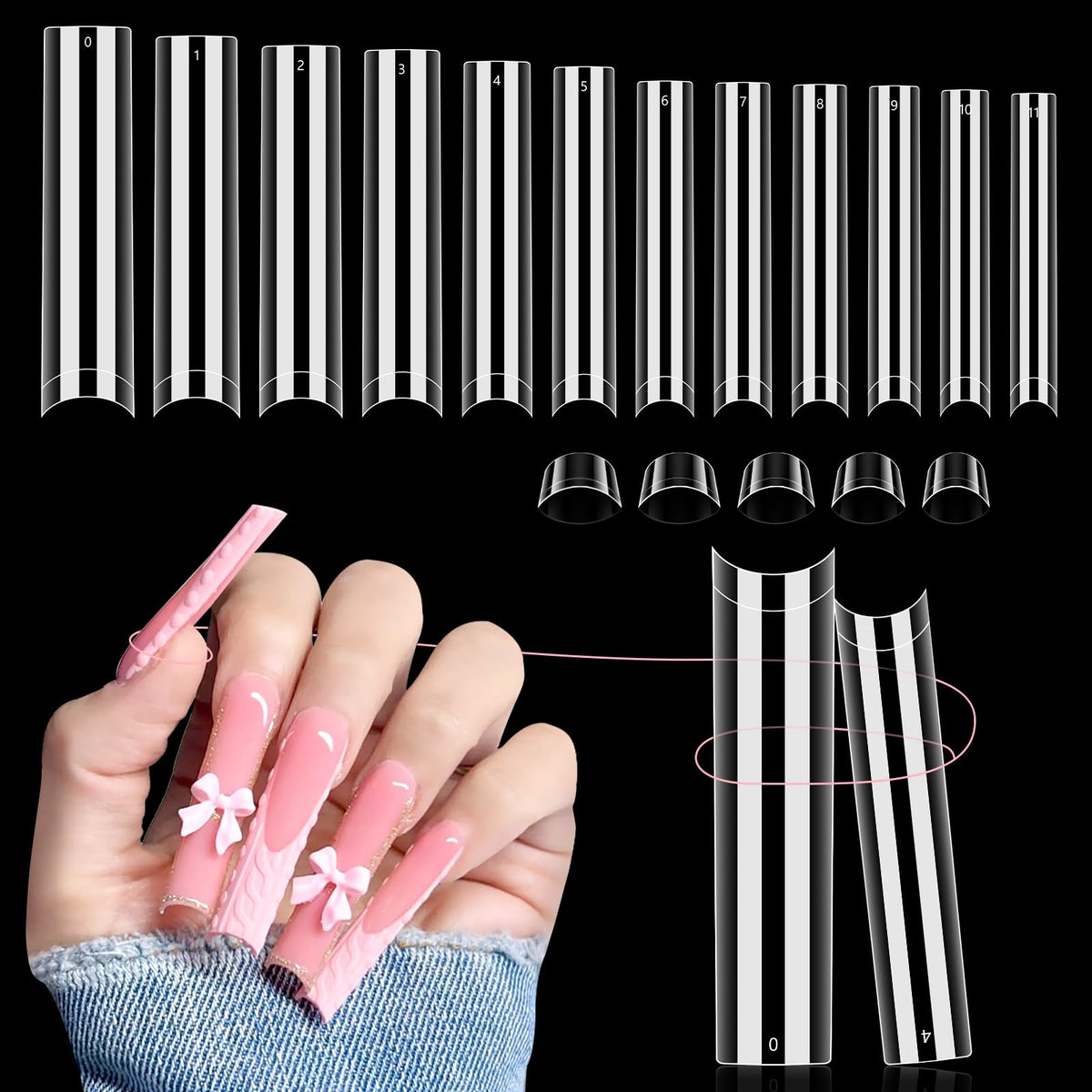 Prolongements d'ongles sans courbe LIONVISION 3XL, faciles à poser et naturels.