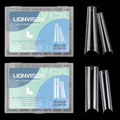 LIONVISON, tips xl longs clairs, forme carré, parfait pour extensions acryliques