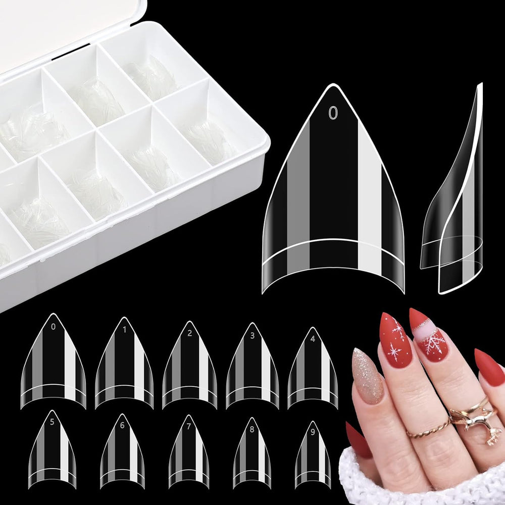 LIONVISON embouts ongles stilettos courts, application rapide pour une manucure nette et élégante.
