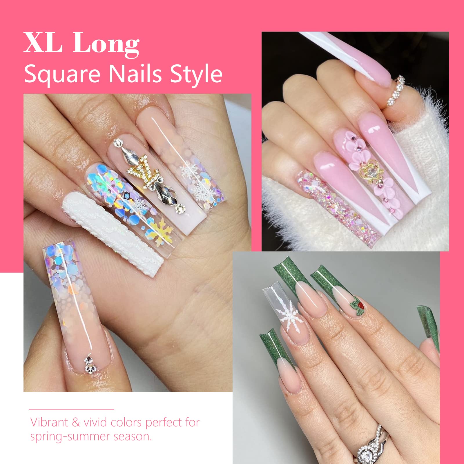 Ongles Lionvison carré bord plat, ajustement facile et look naturel