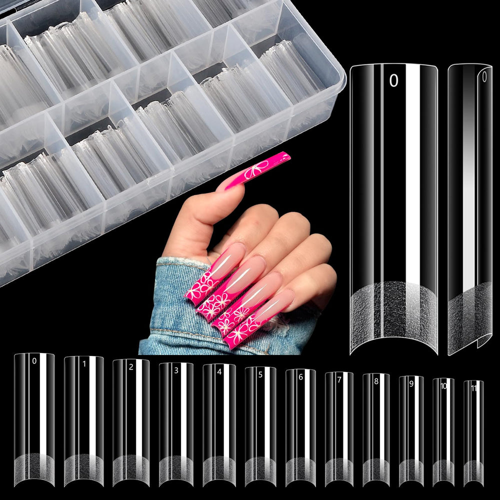 Ongles Lionvison carrés XL sans courbe, manucure naturelle et durable.