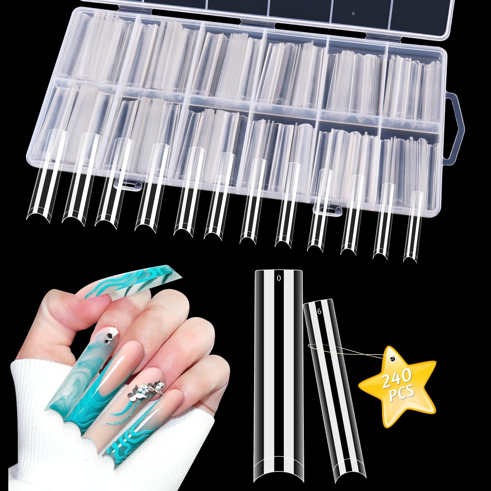 LIONVISON pointes d’ongles transparentes 3XL pour une manucure durable.