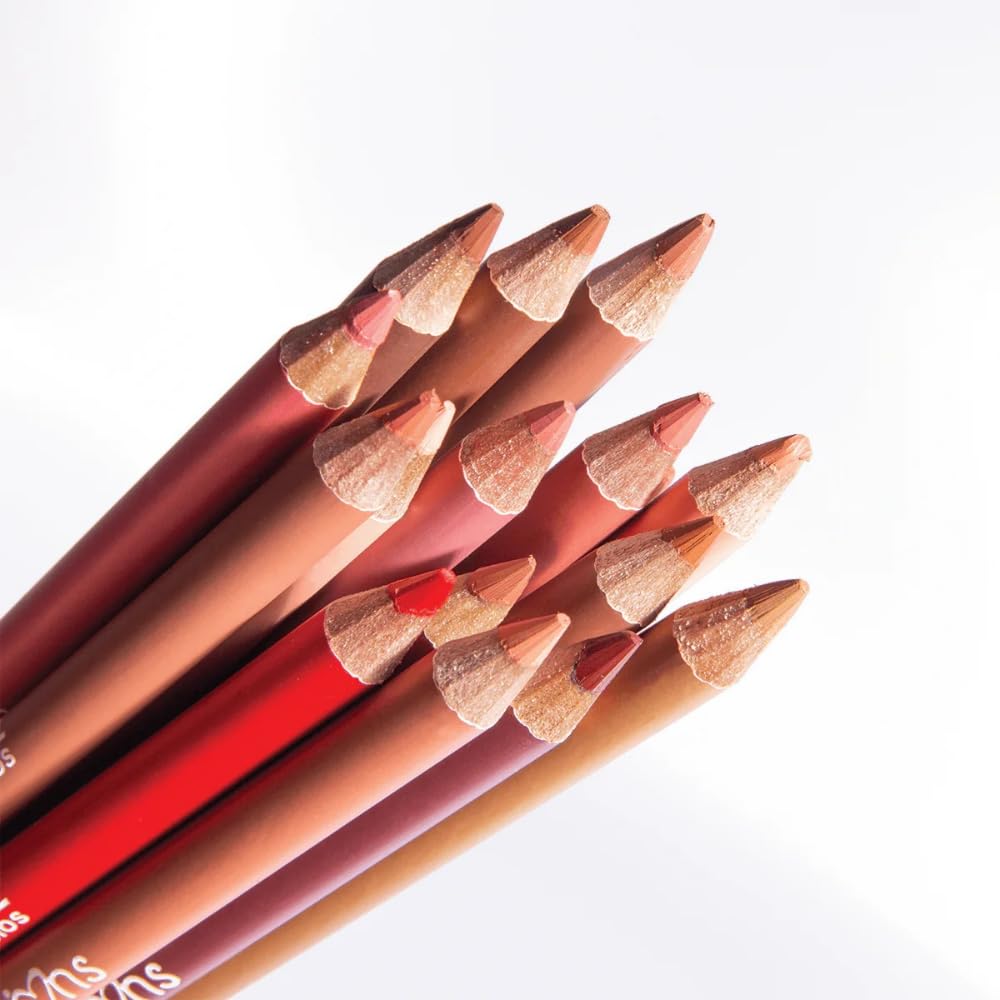 Ensemble lip liner bois: 12 teintes variées pour tous les styles de maquillage.
