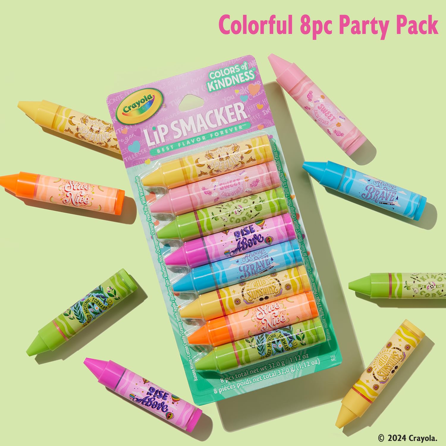 Lip Smacker Crayola Pack Couleurs de Gentillesse: fini gloss délicat, sourire éclatant