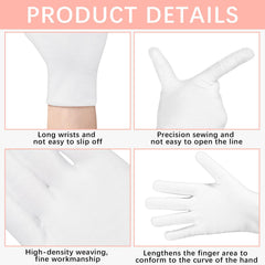 Lipetol gants coton blanc confortables et respirants durant la nuit.