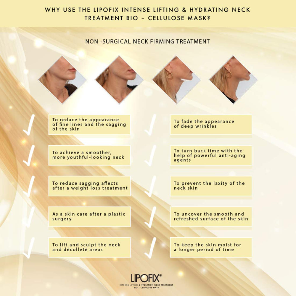 Lipofix bio-cellulose pour le cou, peau plus ferme.