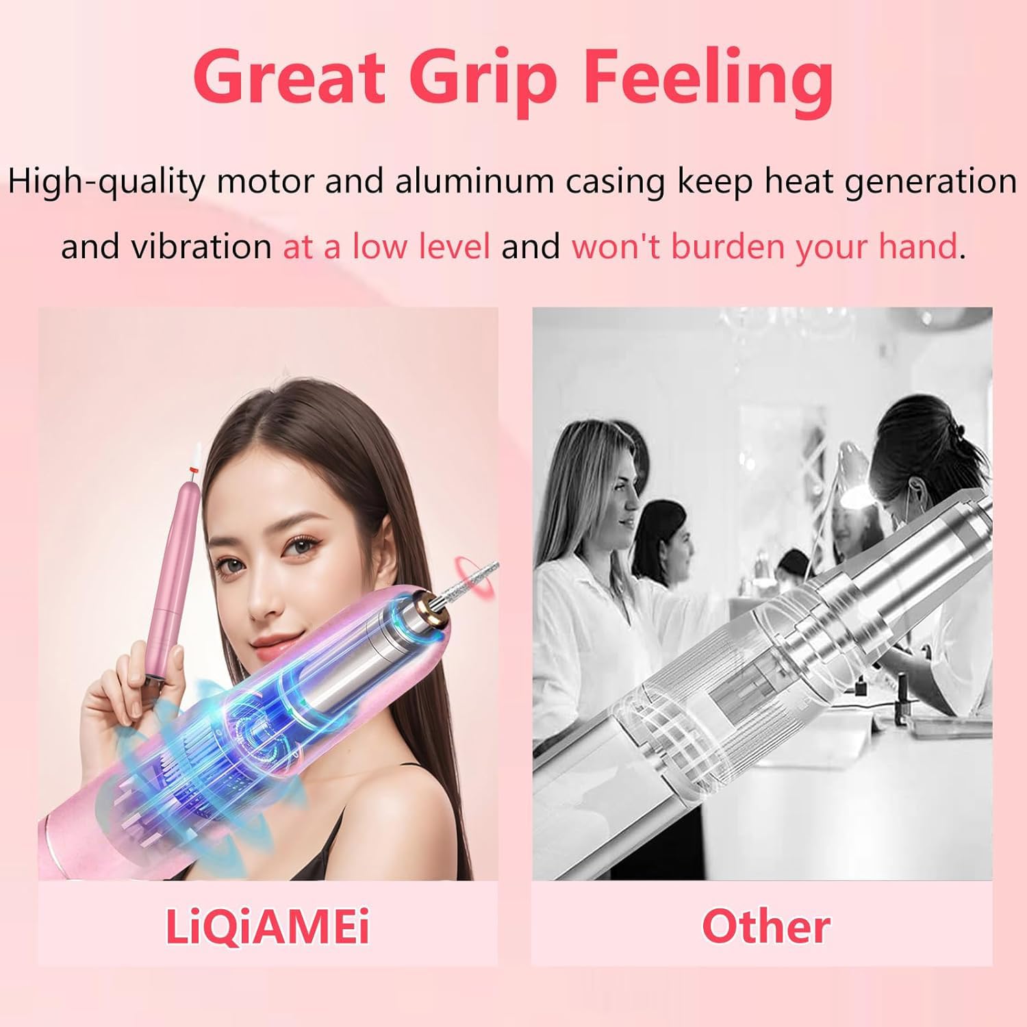 Têtes interchangeables LiQiAMEi pour buffing, limage et polissage des ongles.