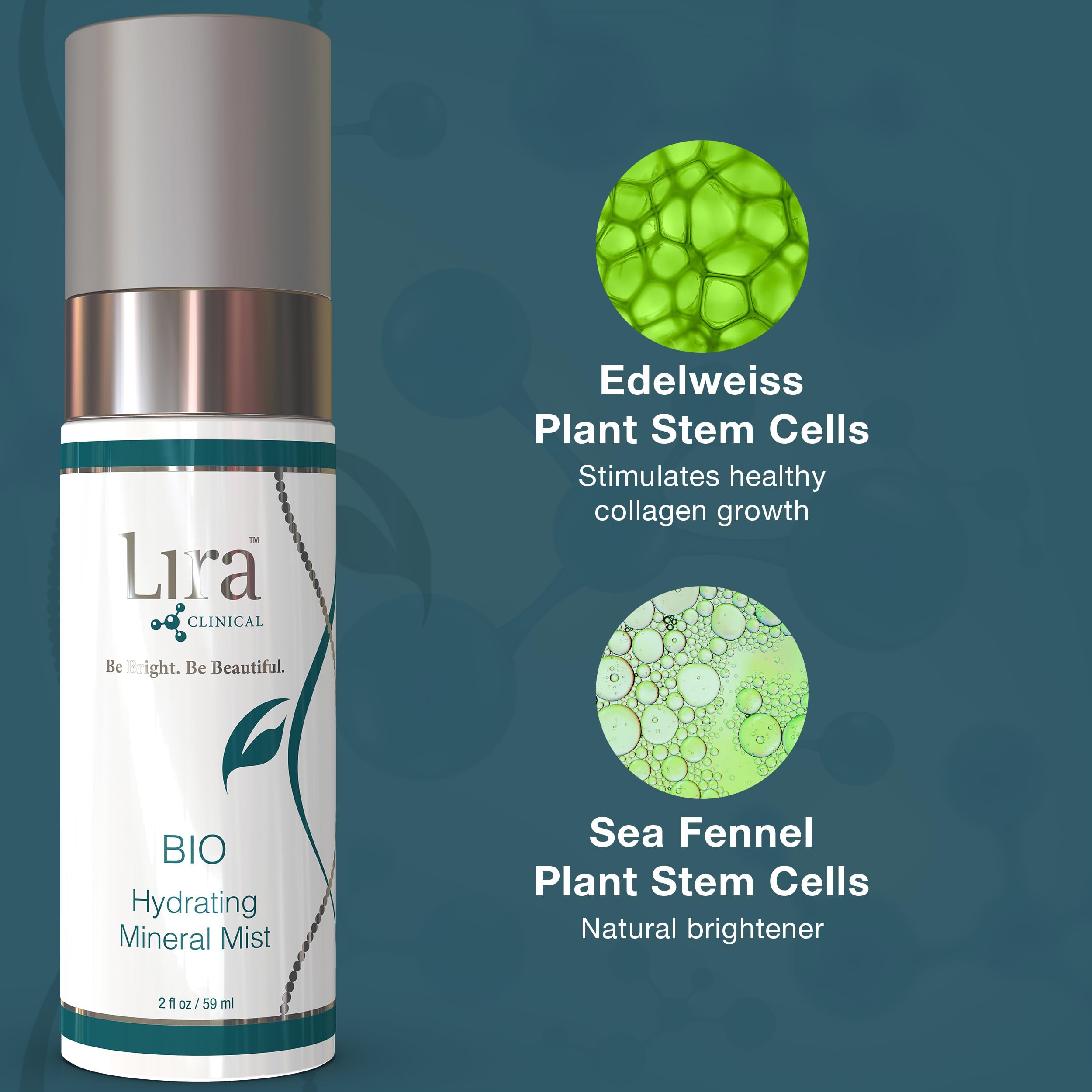 Lira Clinical BIO Brume Minérale Hydratante, soin après nettoyage pour rafraîchir et hydrater.