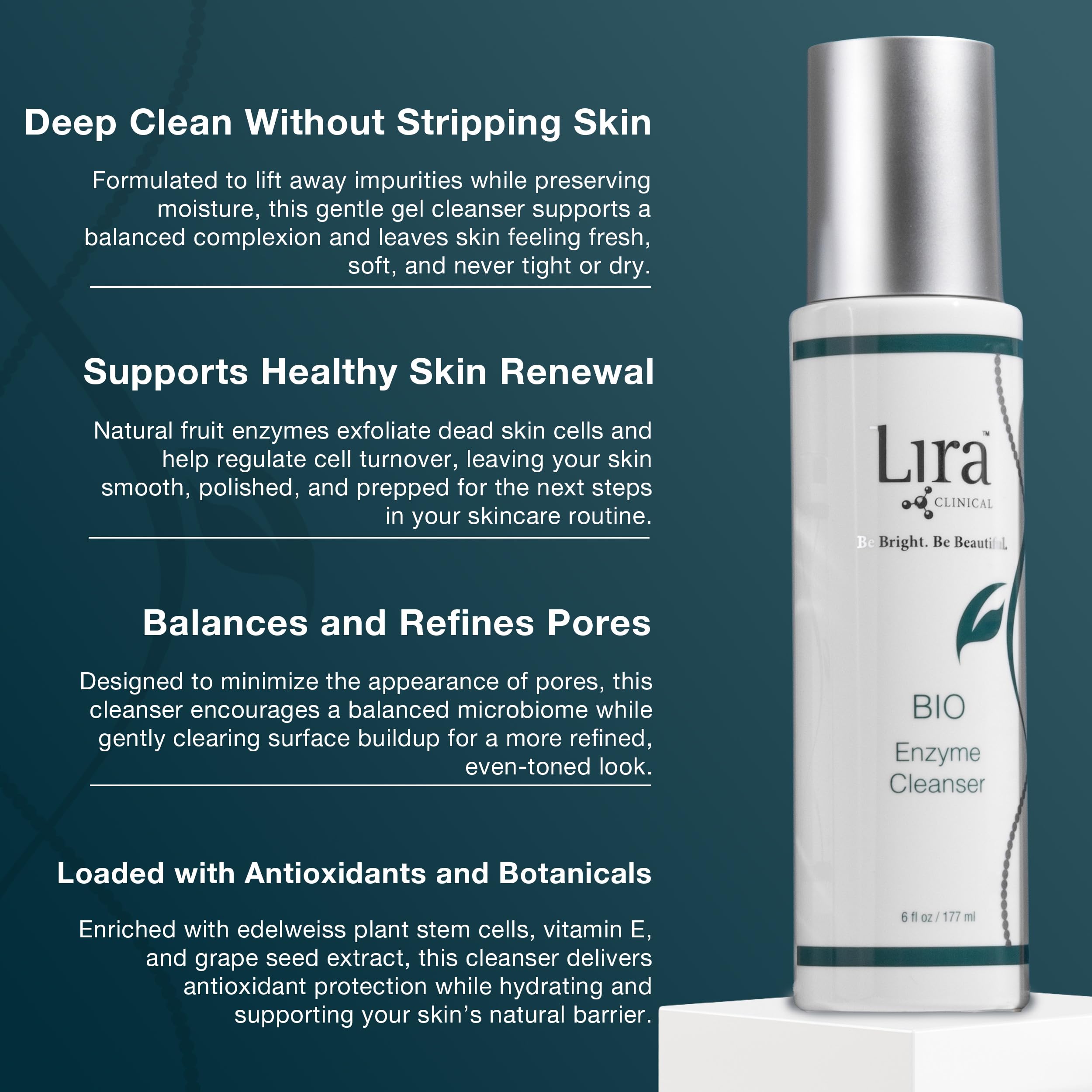 Utilisation visage et yeux avec le nettoyant Lira Clinical, douceur et efficacité