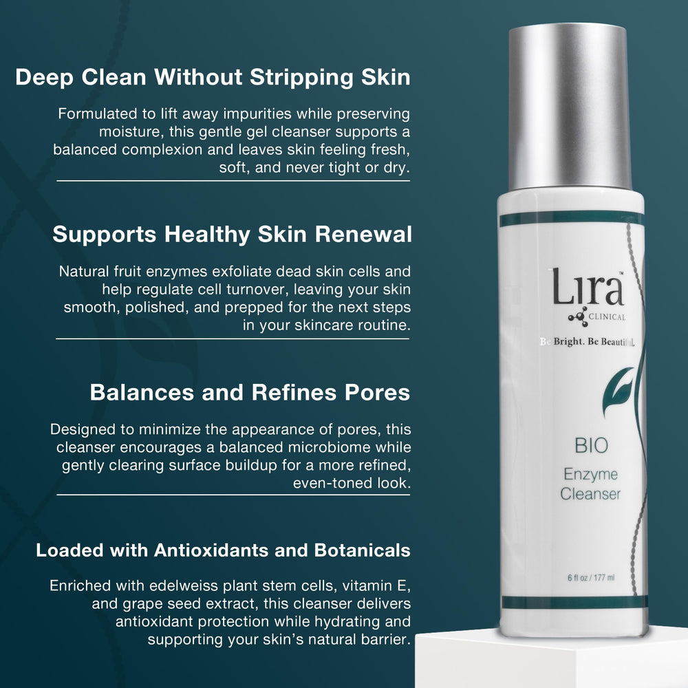 Utilisation visage et yeux avec le nettoyant Lira Clinical, douceur et efficacité