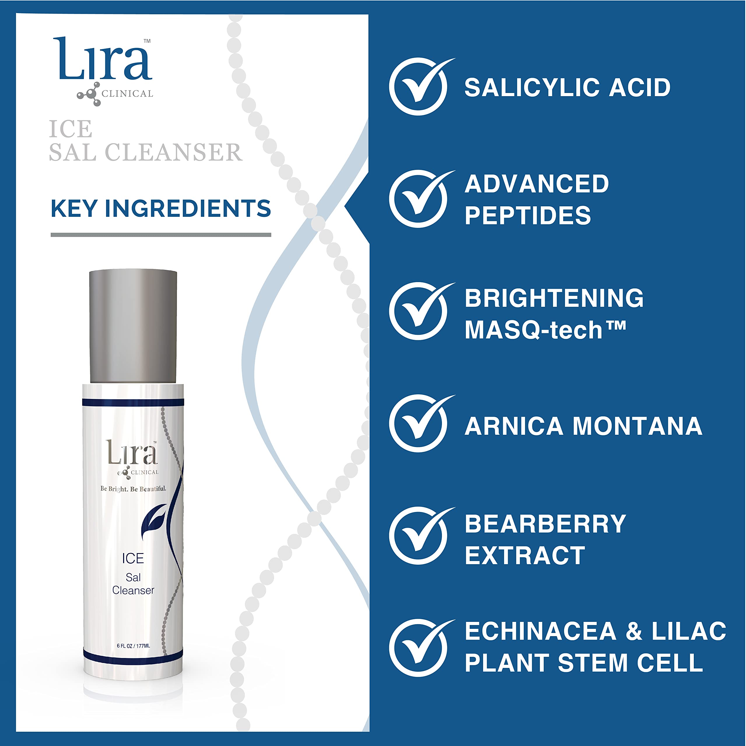 Lira Clinical ICE Sal Nettoyant Visage – contient échinacée et peptides pour peau clarifiée.