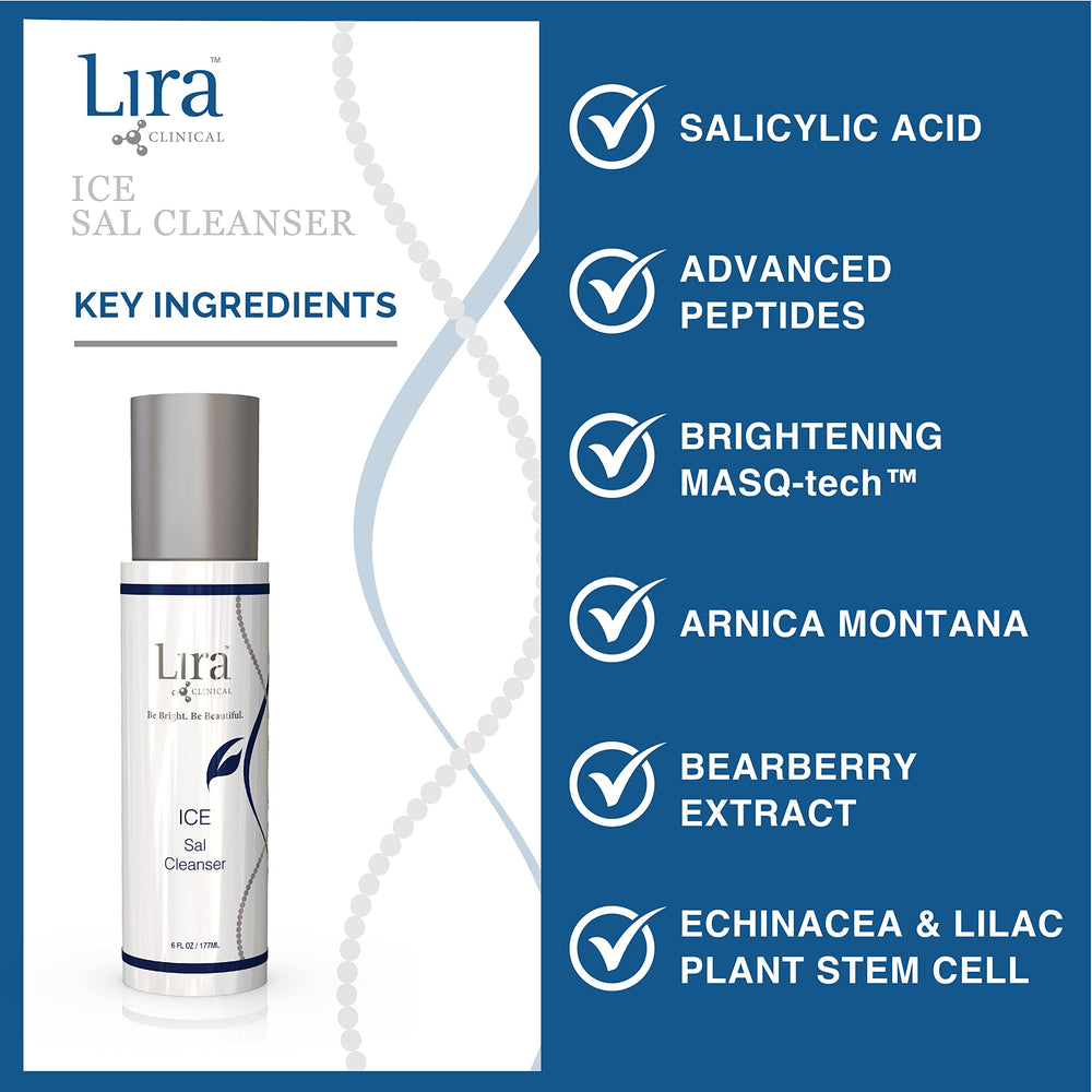Lira Clinical ICE Sal Nettoyant Visage – contient échinacée et peptides pour peau clarifiée.