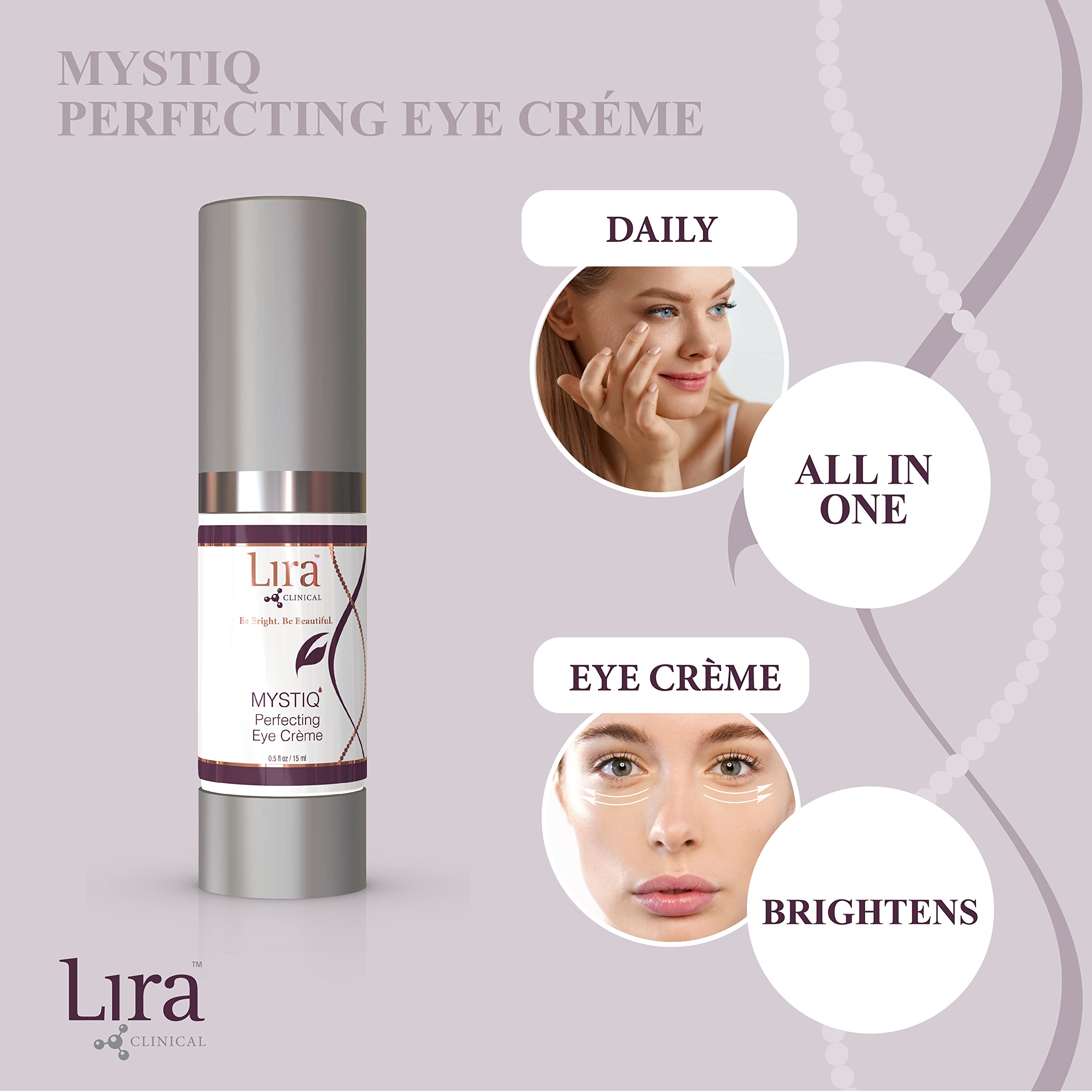 Application contour des yeux Lira MYSTIQ, peau plus ferme et tendue