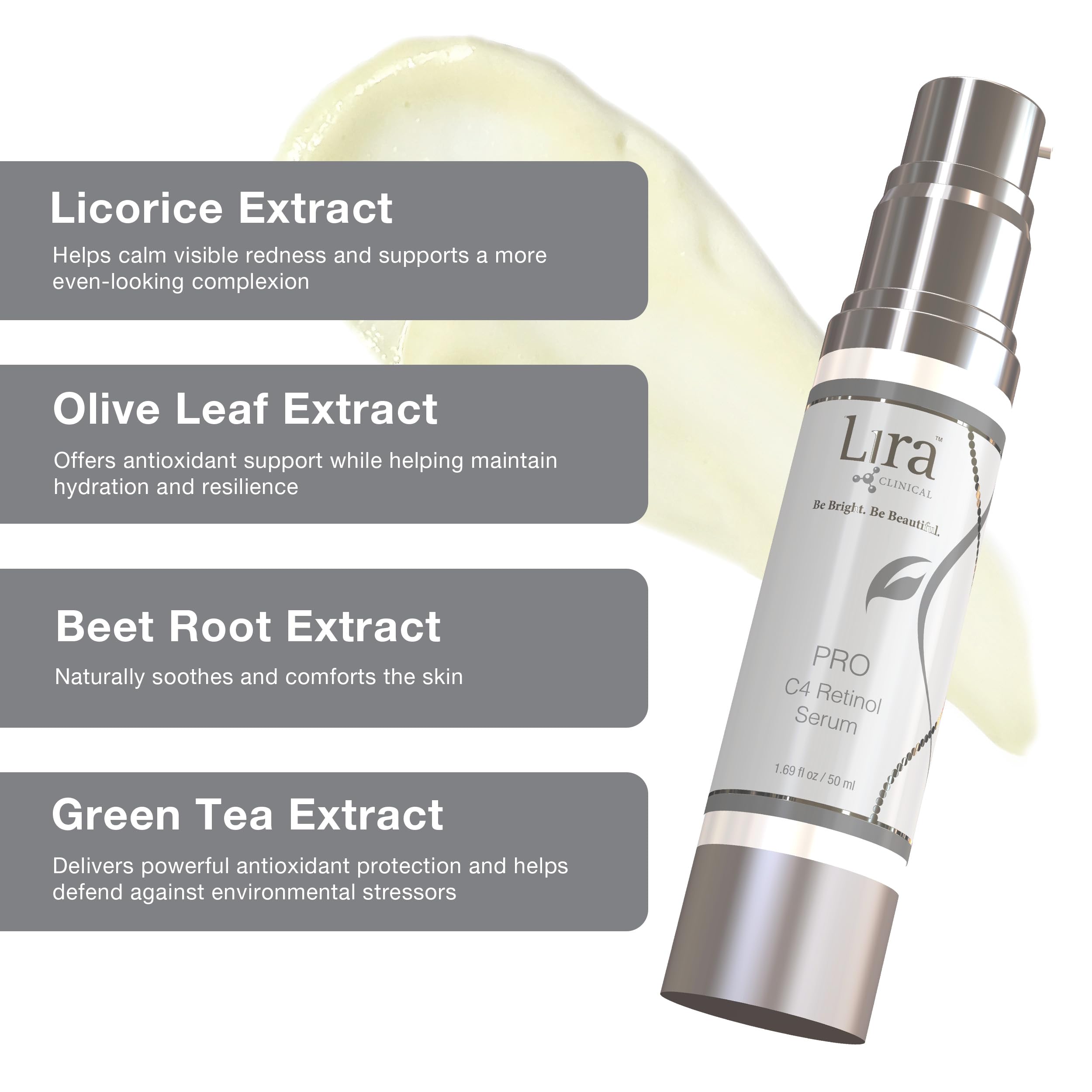 Sérum Lira Clinical Pro C4 – formulation antioxydante pensée pour les soins nocturnes.
