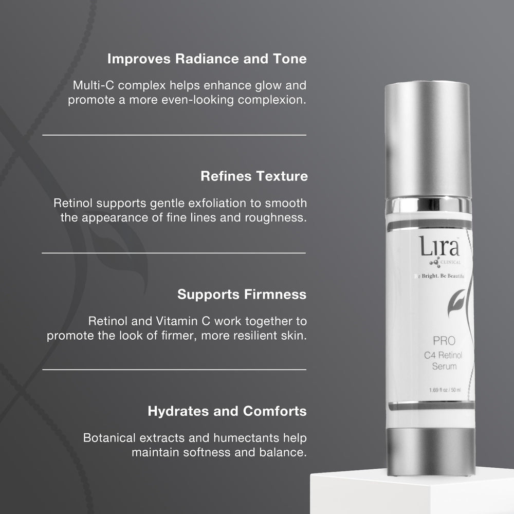 Sérum Lira Clinical Pro C4 – extrait de cellules souches végétales visibles sur l’emballage.