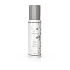 Nettoyant exfoliant PRO de Lira Clinical en bouteille dévoile une peau lumineuse.