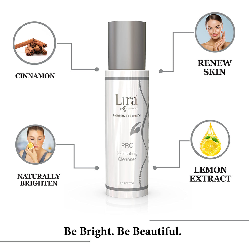 Lira Clinical PRO Nettoyant exfoliant, massage visage doux pour nettoyer et préparer la peau.