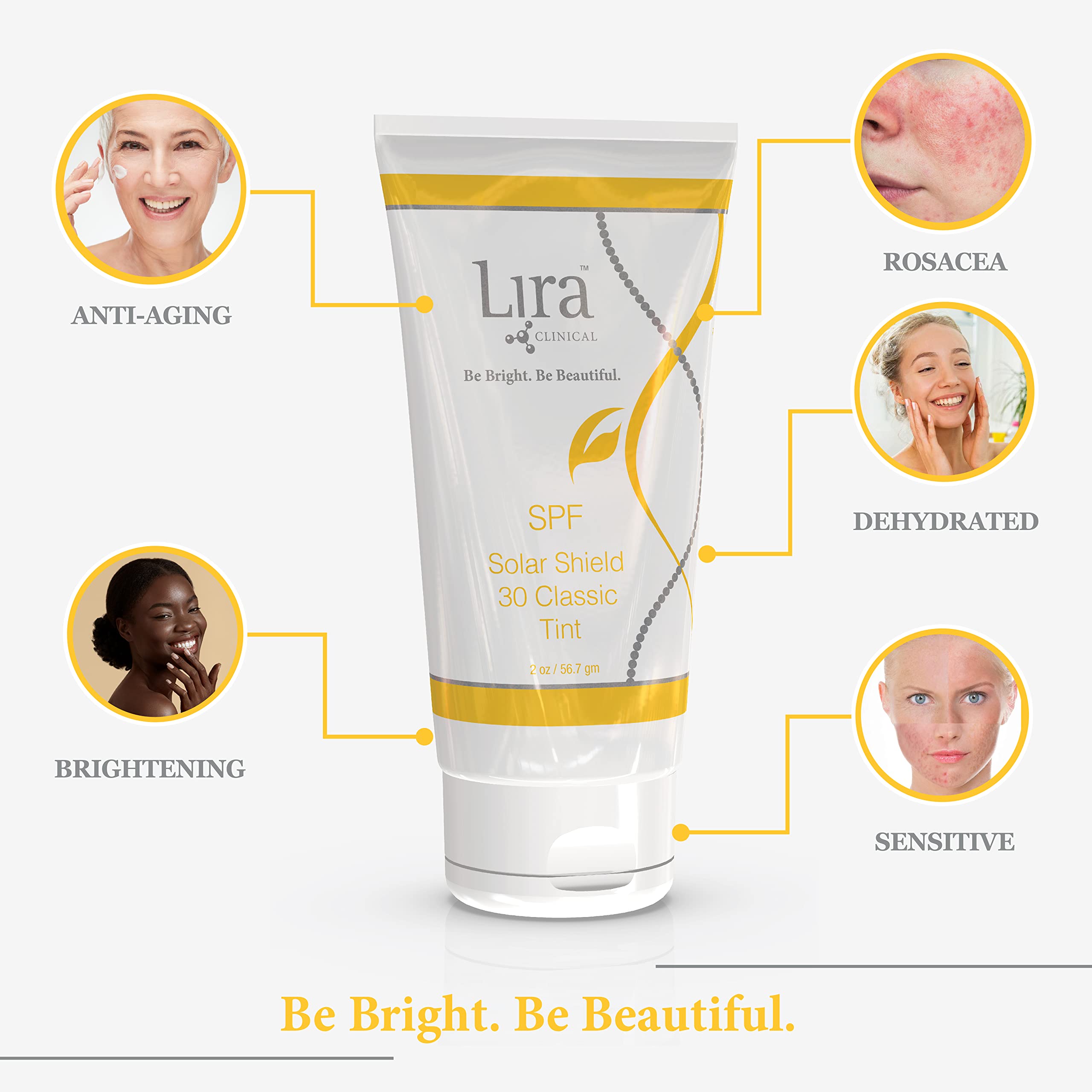 Lira Clinical Solar Shield 30, emballage-boîte élégant et pratique.