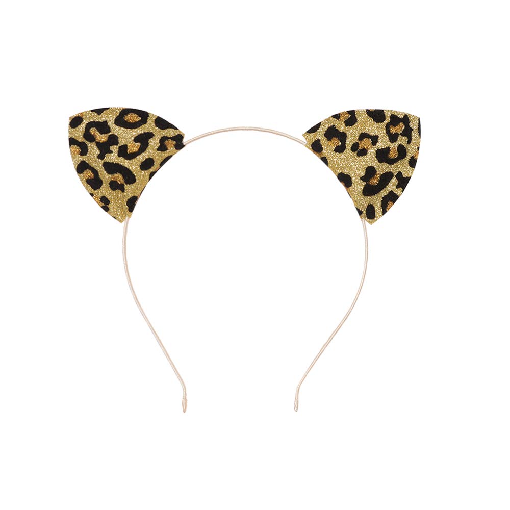 Détail Lirila: oreilles-chat paillettes, appliqué scintillant sur chaque bandeau.