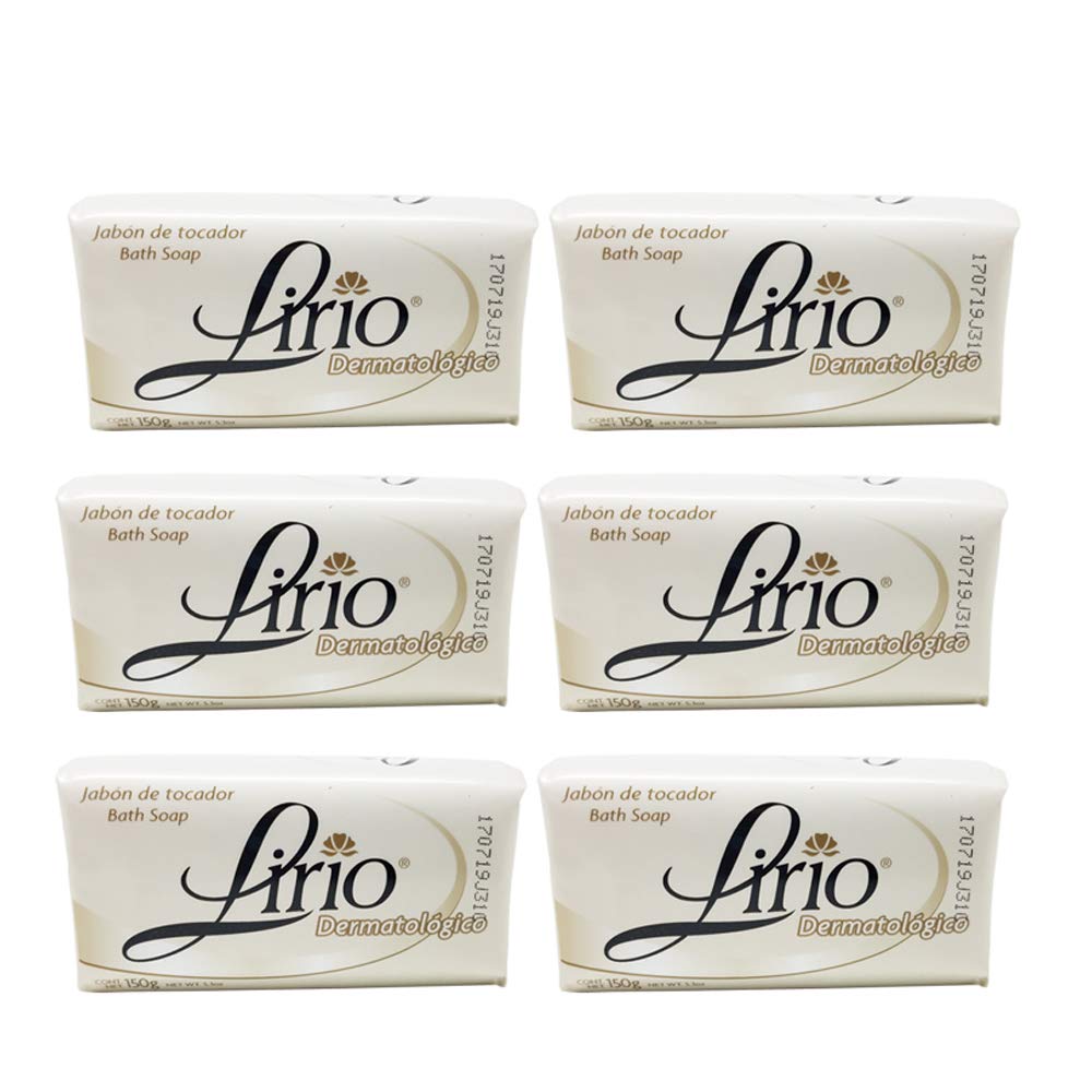 Savon dermatologique Lirio en barre, soin quotidien pour peau claire et douce.