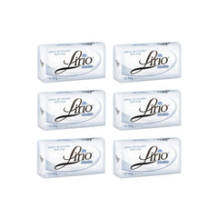 Savon Lirio Neutro près de l’emballage 6-pack, pratique pour toute la famille.