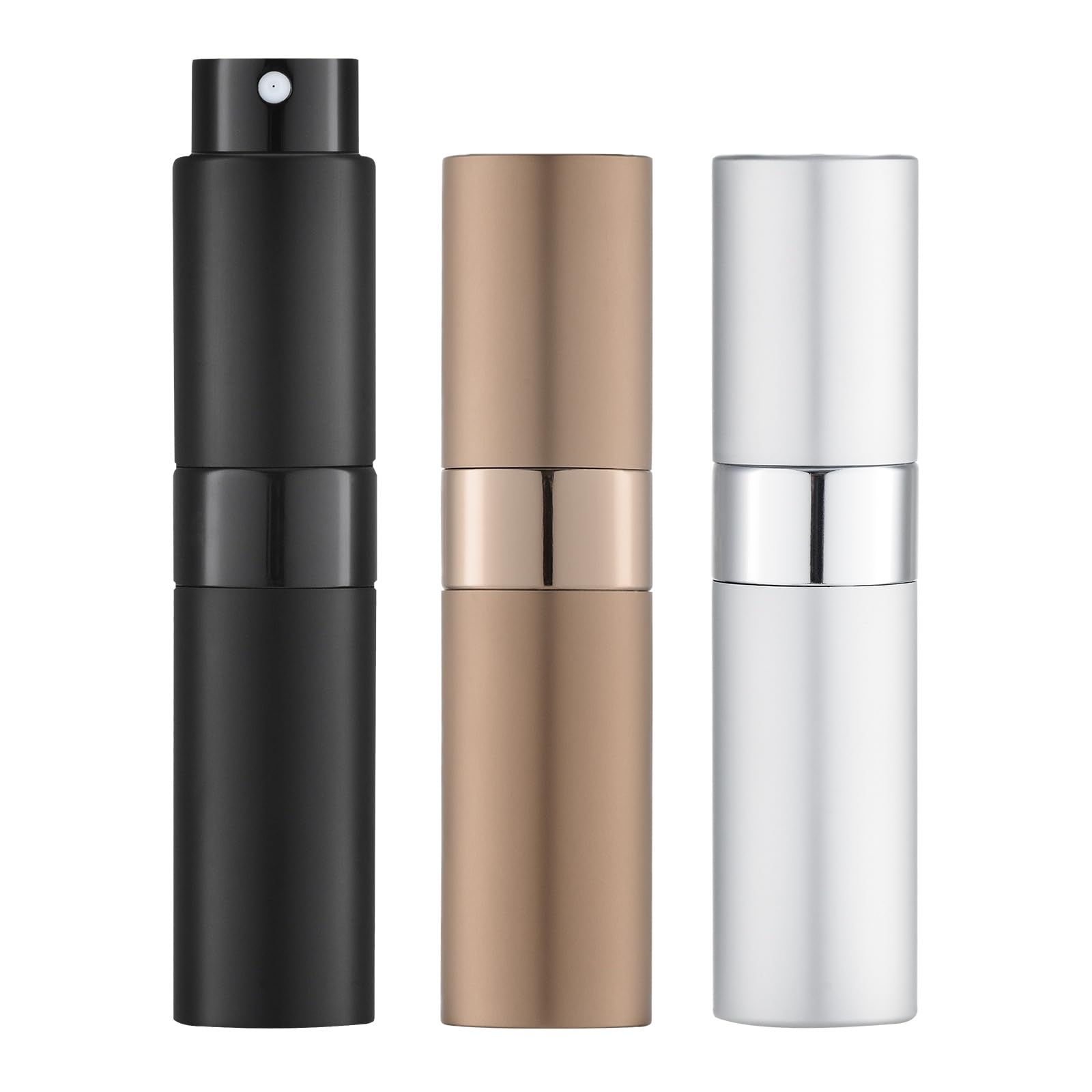 LISAPACK atomiseur 8 ml noir, compagnon de voyage discret et sans fuite.