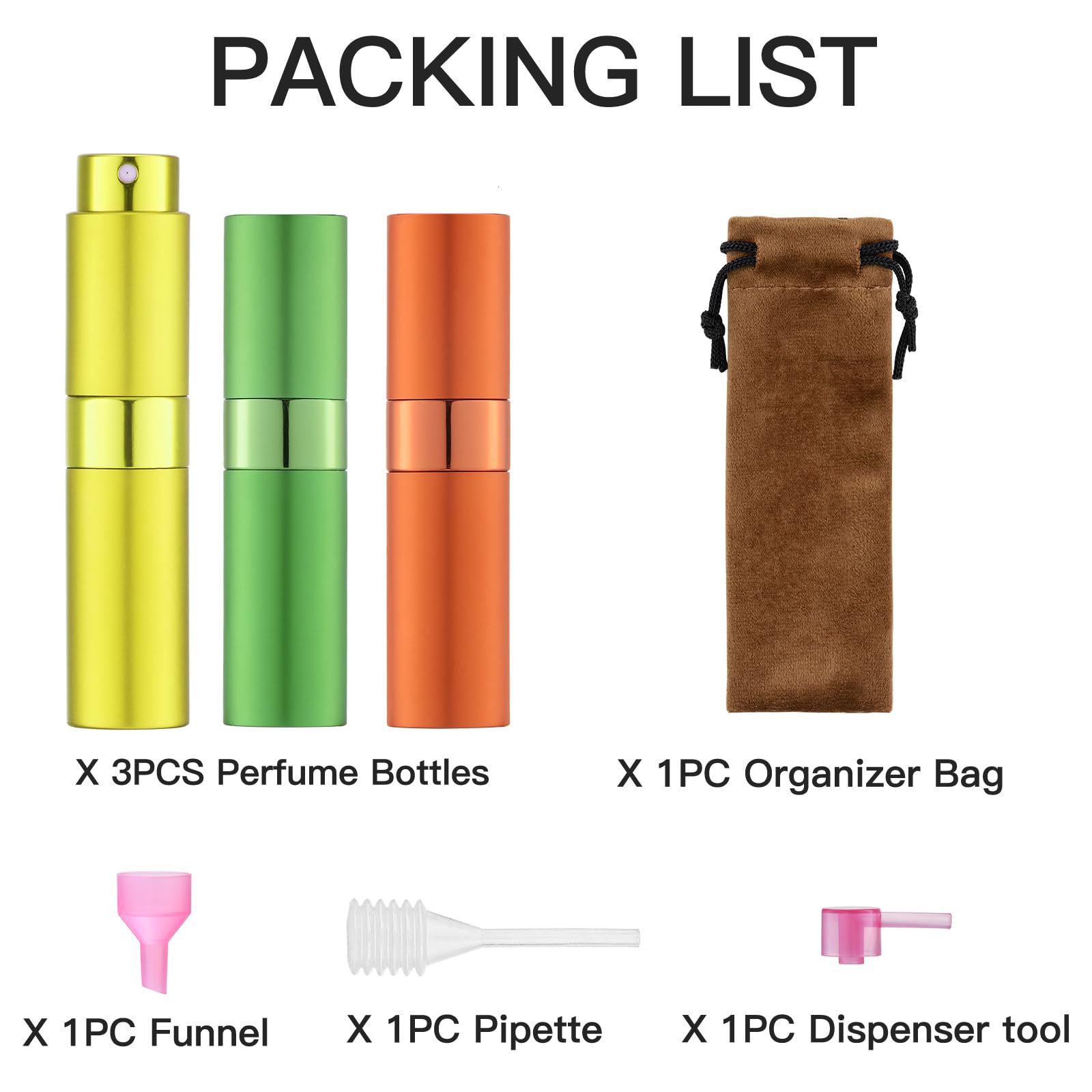 Lisapack couleurs jaune vert orange : choix colorés pour repérer rapidement votre parfum.
