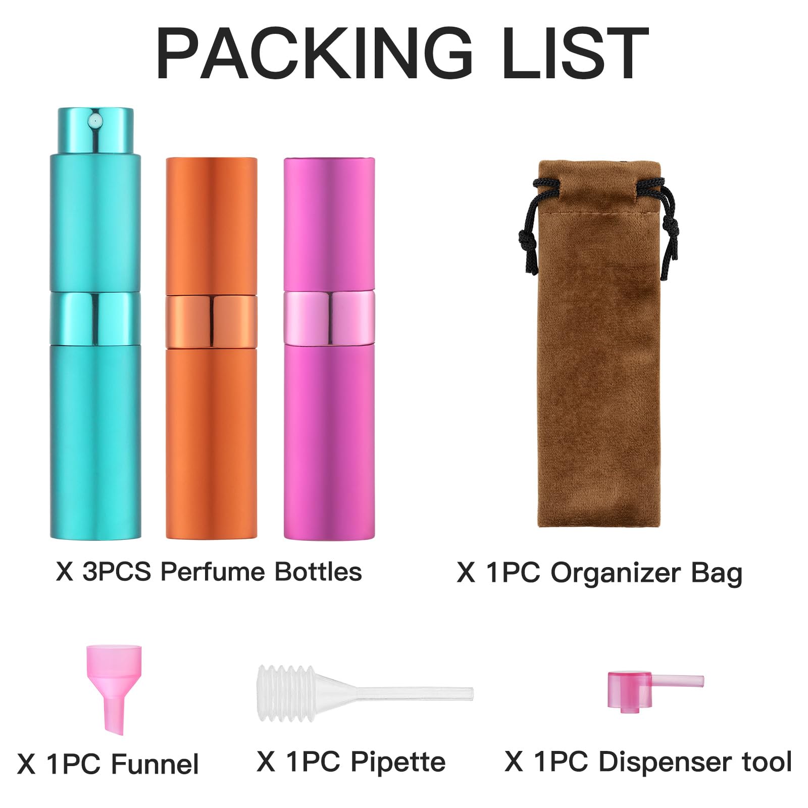 LISAPACK flacons portables, remplissage sans fuite dans votre sac.
