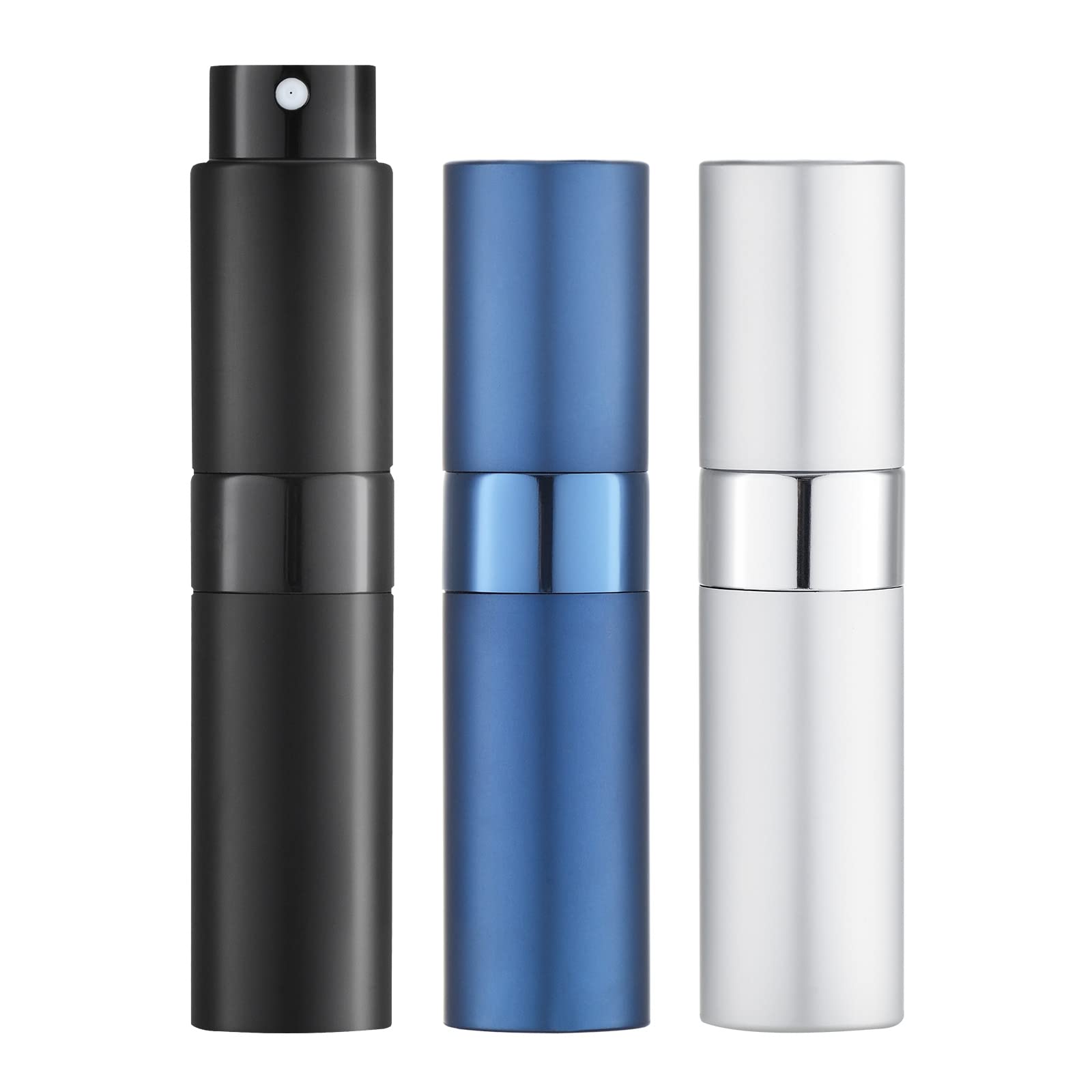 LISAPACK atomiseur 8ml noir, pratique pour voyage et sac à main.