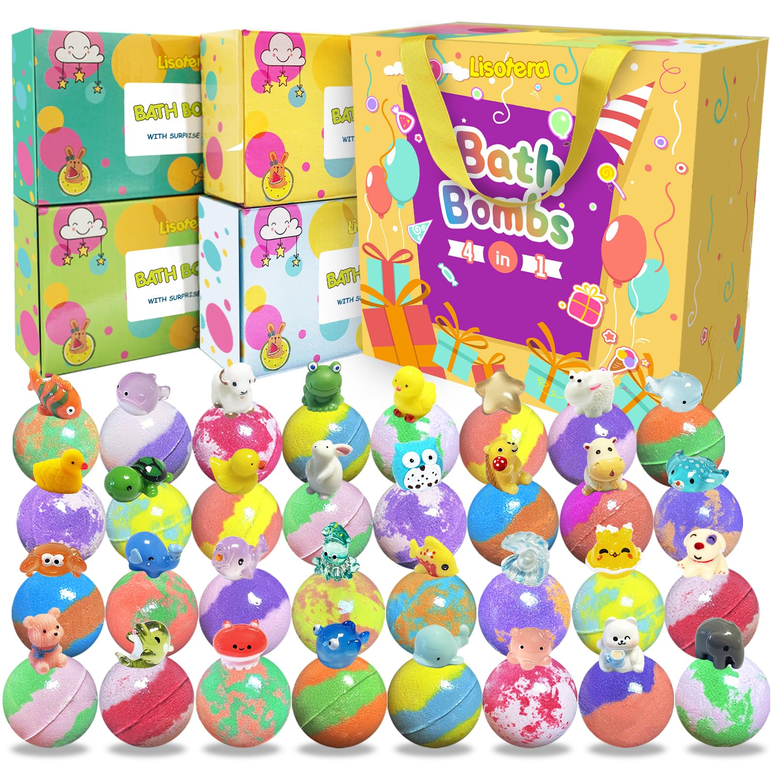 Lisotera bombes-bain-coffret cadeau d’enfant avec surprises et cadeaux