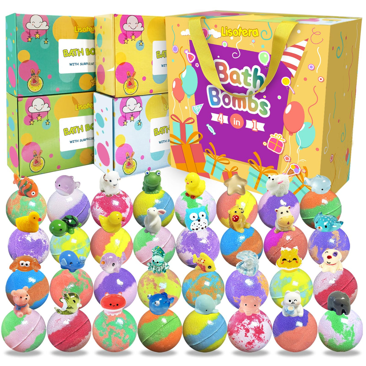 Lisotera bombes-bain-coffret cadeau d’enfant avec surprises et cadeaux