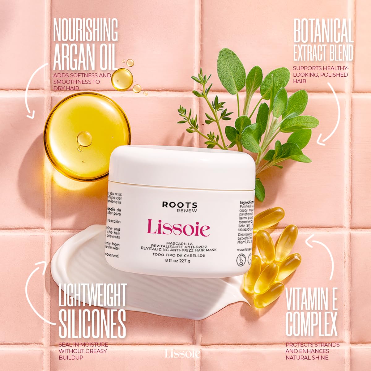 Lissoie masque brillance et UV protection pour couleur éclatante.