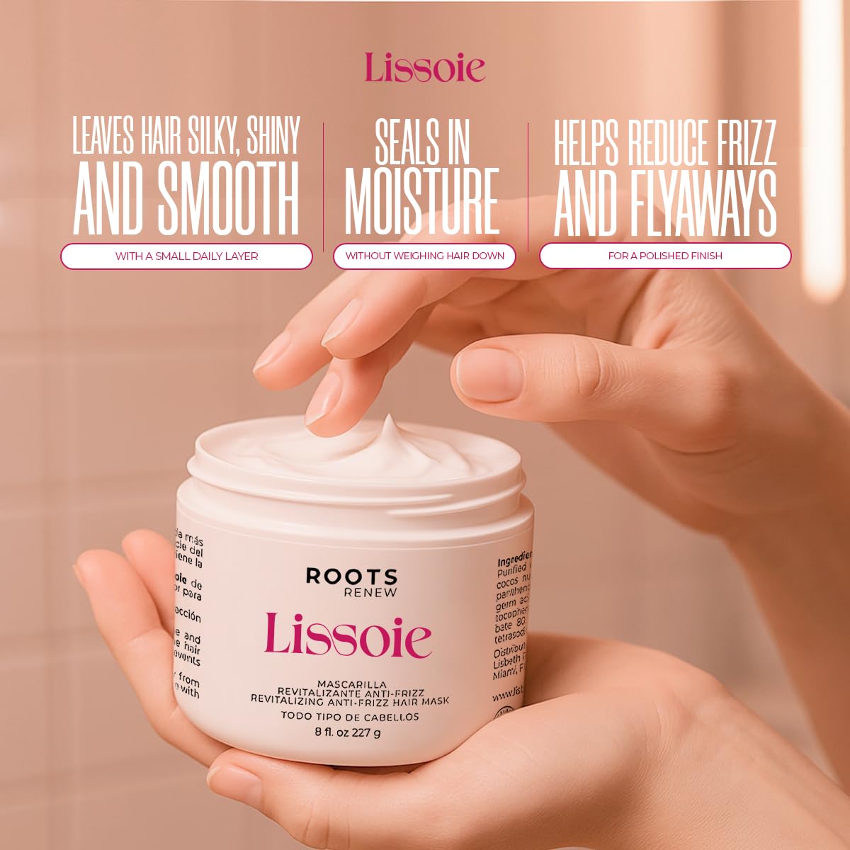 Lissoie masque color-safe couleur protégée et brillance durable.