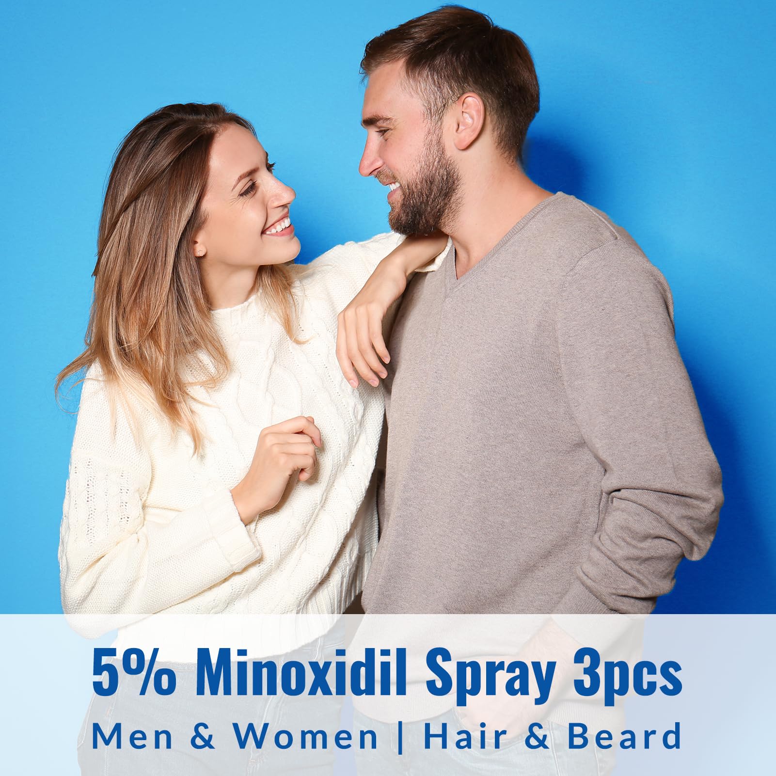 Listarfe pulvérisateur Minoxidil 3 pièces, design épuré et soin capillaire efficace.