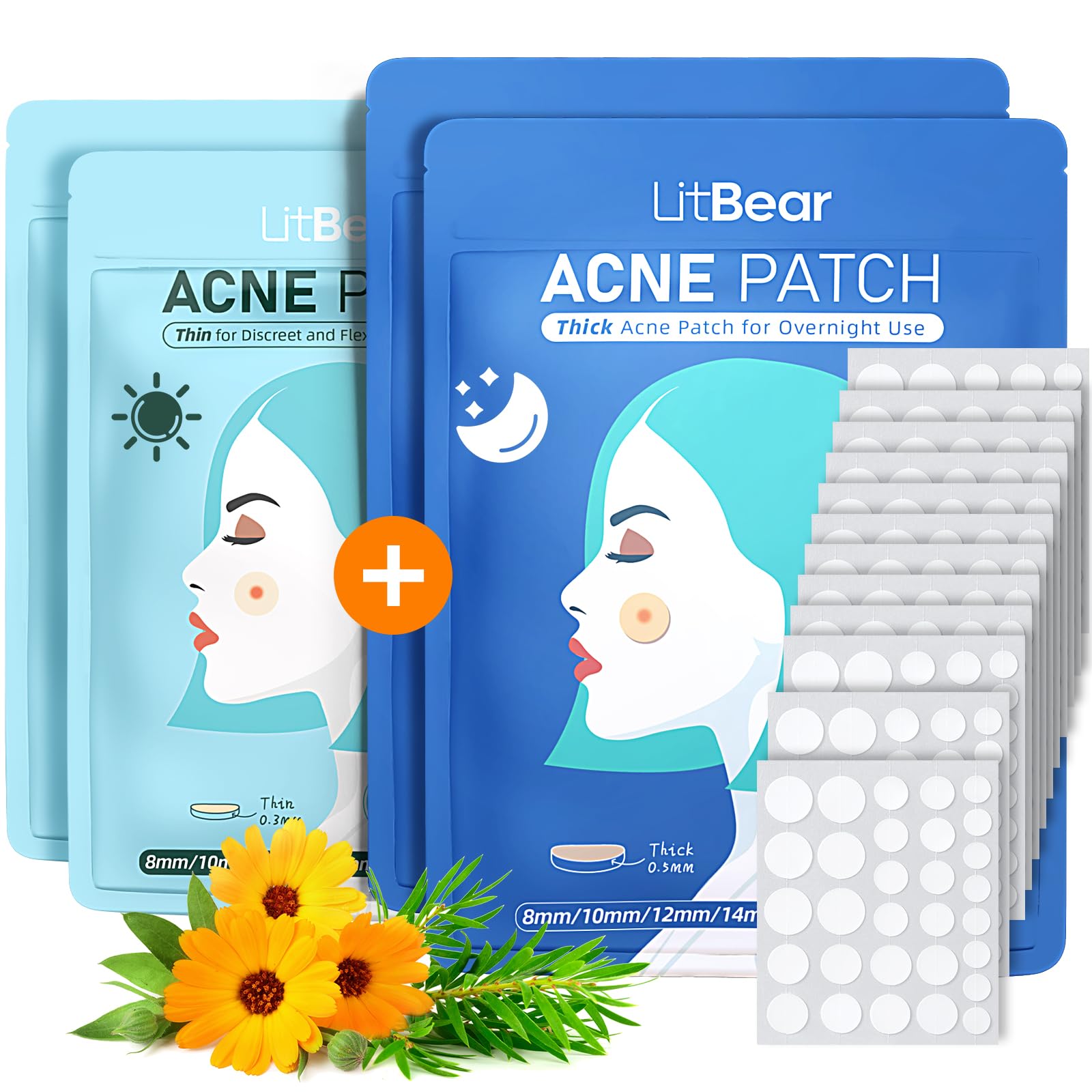 LitBear Acne Patches ensemble-emballage: pratiques et faciles à ranger.