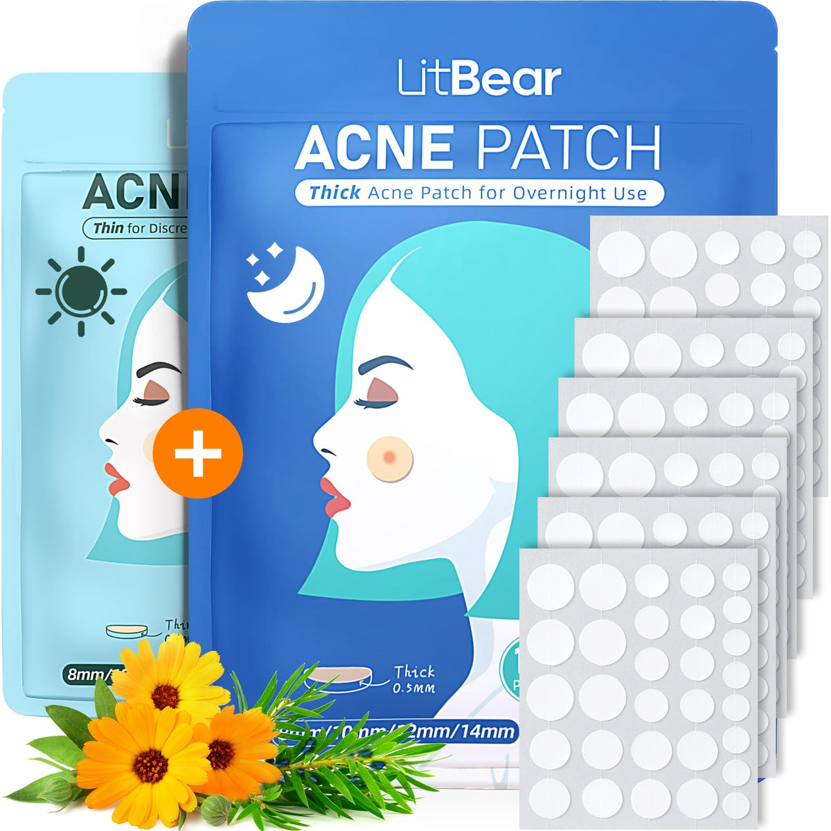Patch LitBear jour-nuit pour soin discret des imperfections