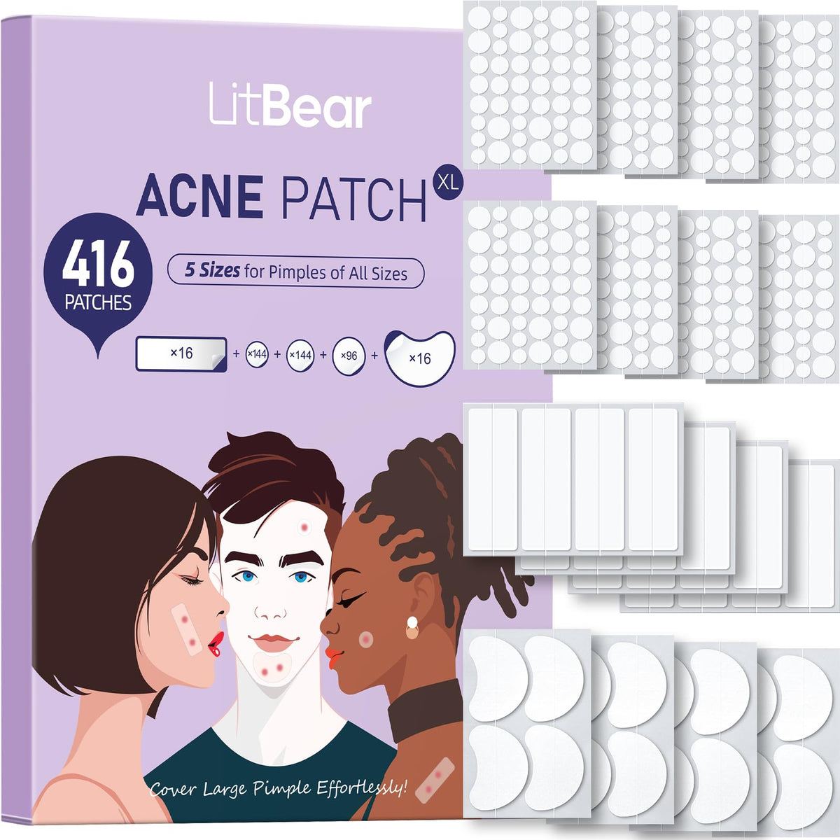 LitBear bandepimples rondes 8 mm pour couverture discrète et usage quotidien.