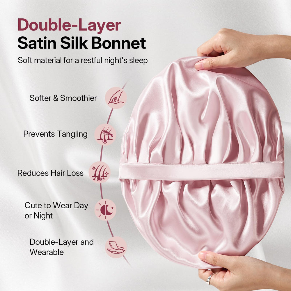 LitBear bonnet satin double-face: protection et réduction des frisottis