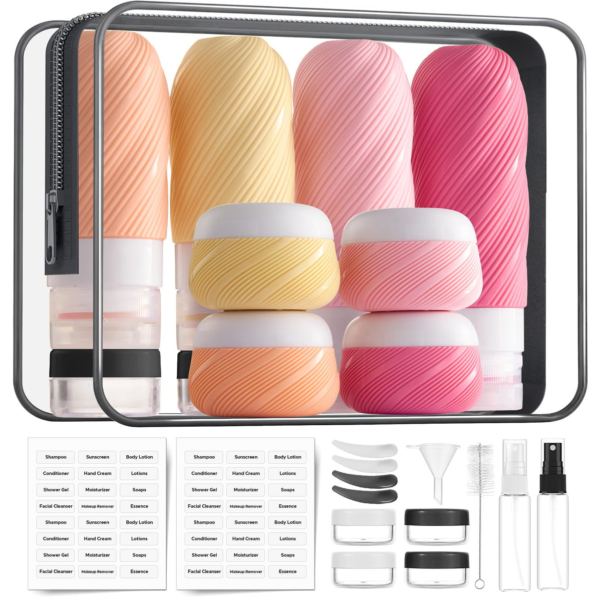 LitBear bouteilles silicone voyage 3oz, hermétiques et faciles à remplir