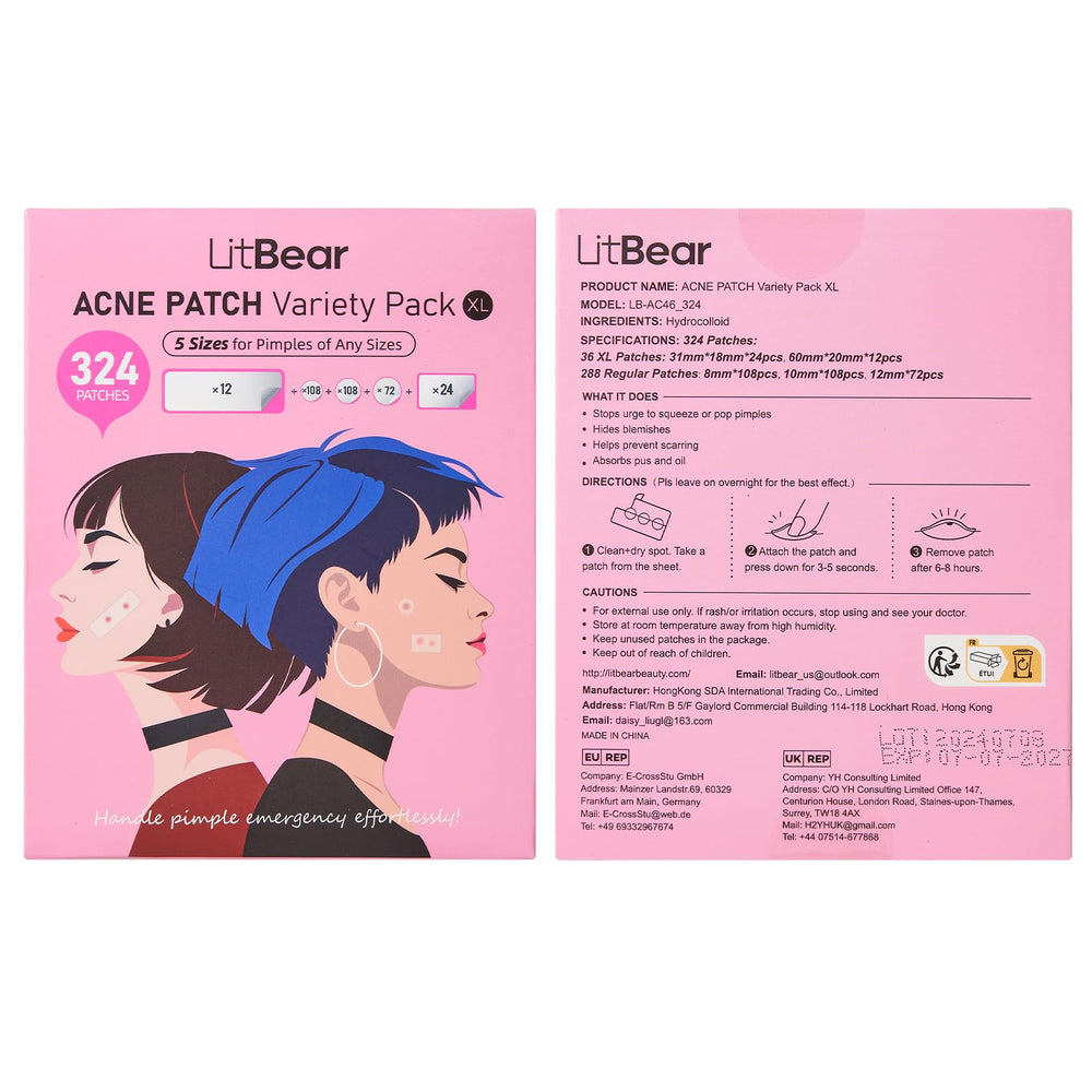 Emballage LitBear : pack pratique de patches hydrocolloïdes.